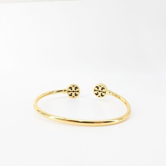 Tory Burch Kira Mother of Pearl Logo Cuff Bracelet Blue OS - Picture 2 of 14